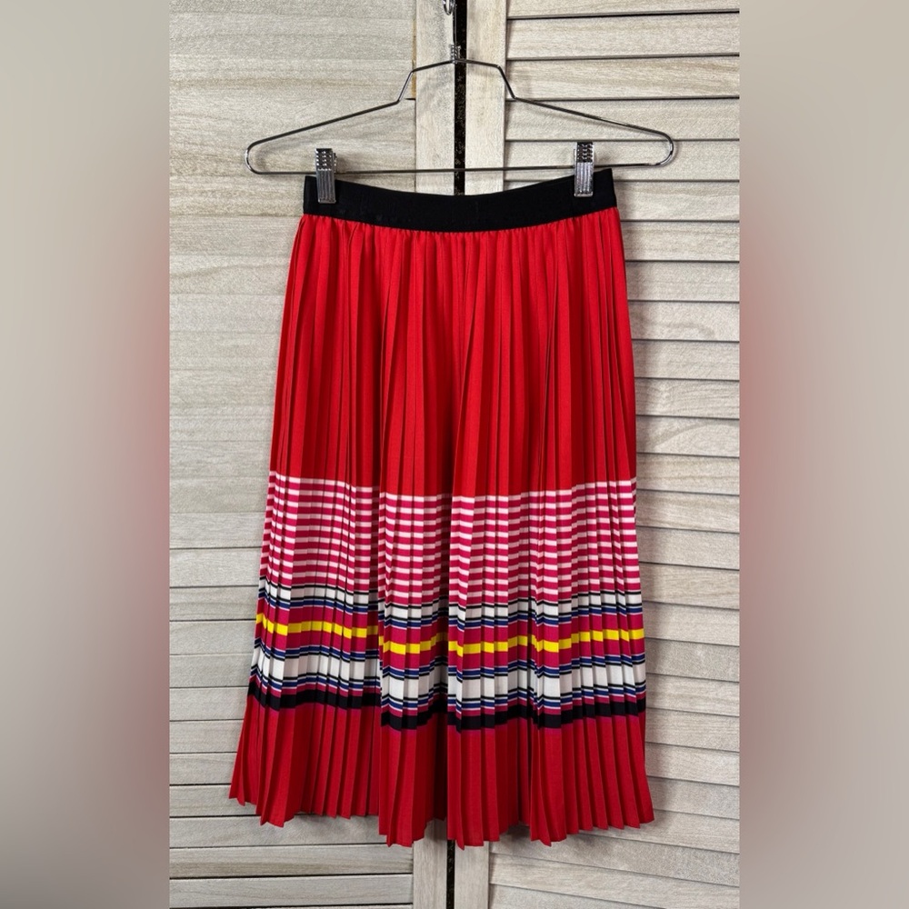 Stylish Red Pleated Kids Skirt
